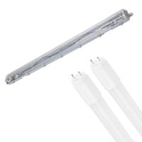 LED Waterdichte TL Armatuur met T8 Buizen - Velvalux Strela - 120cm - Dubbel - Koppelbaar - Waterdicht IP65 - 36W - Helder/Koud Wit 6500K - thumbnail