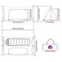 Binnentent Zwart 220 x 128 x 110 cm Gaas - thumbnail