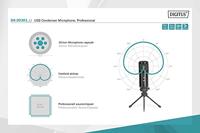 Digitus DA-20301 Spraakmicrofoon Statief Zendmethode:Kabelgebonden, USB Incl. kabel, Incl. windkap, Voet, Incl. standaard USB, USB-A, USB-B, Audio, stereo (3.5 - thumbnail