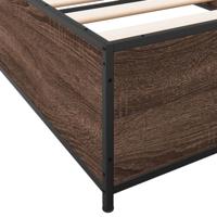 Bedframe bewerkt hout en metaal bruin eikenkleurig 75x190 cm - thumbnail