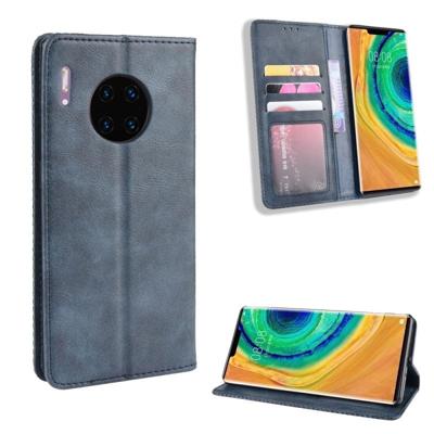 Magnetische Buckle retro Crazy Horse textuur horizontale Flip lederen case voor Huawei mate 30 Pro met houder & kaartsleuven & fotolijstjes (blauw)