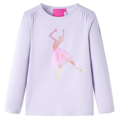 Kindershirt met lange mouwen ballerinaprint 104 lichtlila