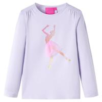 Kindershirt met lange mouwen ballerinaprint 104 lichtlila - thumbnail