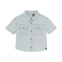 Indian Blue Jeans Zomer crop top meisjes - blauw - bleached denim - thumbnail