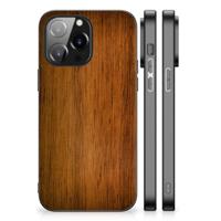 iPhone 14 Pro Max Houten Print Telefoonhoesje Donker Hout - thumbnail