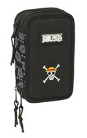 Driedubbele Pennenzak One Piece Pirates Zwart 12,5 x 19,5 x 5,5 cm 37 Onderdelen - thumbnail