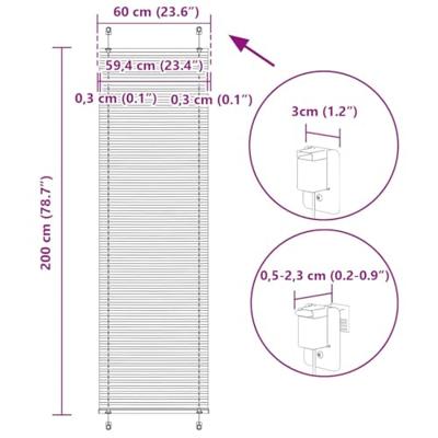 Pliss rolgordijn 60x200 cm stofbreedte 59,4 cm bordeauxrood