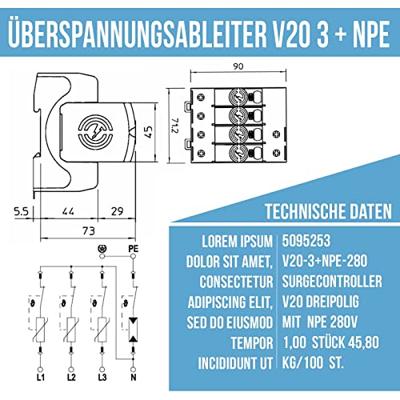 OBO Bettermann 5095253 V20-3+NPE-280 Overspanningsafleider 20 kA 1 stuk(s)