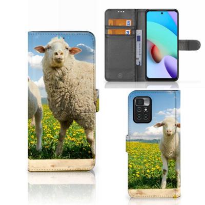 Xiaomi Redmi 10 | Telefoonhoesje | Met pasjeshouder | Schaap en Lammetje