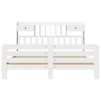Bed met boekenkast zonder matras grenenhout wit 180x200 cm - thumbnail