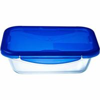 Voedselopslagcontainer Pyrex Blauw Transparant Rechthoekig - thumbnail