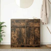 Dressoir met lade 80x34x76 cm spaanplaat gerookt eikenkleurig - thumbnail