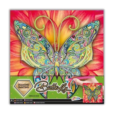 Grafix Canvas diamond painting vlinder, 30x30cm