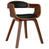Eetkamerstoelen 4 st gebogen hout en kunstleer zwart - thumbnail