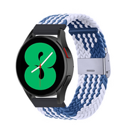 Braided nylon bandje - Blauw / wit - Xiaomi Mi Watch / Xiaomi Watch 2 / Xiaomi Watch S1 / S2 / S3 / S4 - thumbnail