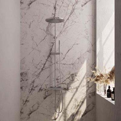 Brauer Chrome Edition Opbouw Thermostatische Regendoucheset - Hoofddouche 30 cm - Staafhanddouche - Doucheslang - Chroom