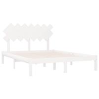 Bedframe massief hout wit 140x200 cm - thumbnail