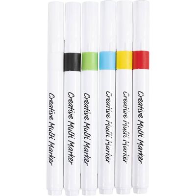 Creativ Company Creatieve multi stift, lijndikte 4 mm, diverse kleuren, 6 stuk/ 1 doos Creativ Company Creatieve multi stift, lijndikte 4 mm, diverse kleuren, 6 stuk/ 1 doos