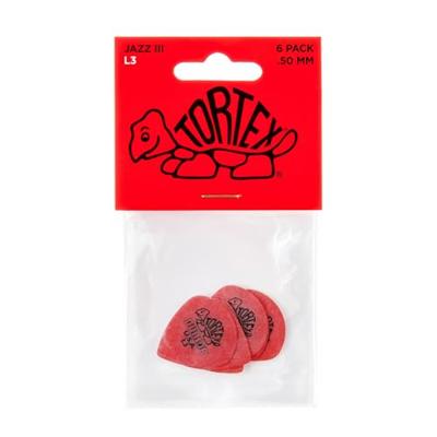 Dunlop 472PL3 Tortex Jazz III Pick Light plectrumset (6 stuks)