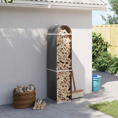 VidaXL Haardhoutopslag 40x45x170 cm gegalvaniseerd staal antraciet