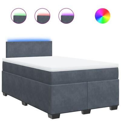 Boxspring met matras fluweel donkergrijs 120x200 cm - thumbnail