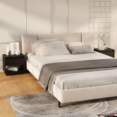 Nachtkastjes 2 st 45x34x44 cm bewerkt hout zwart