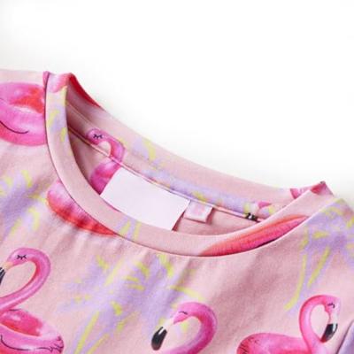 Kinderjurk flamingozwembandprint 140 lichtroze - thumbnail
