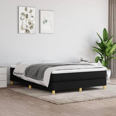 Boxspring met matras stof zwart 140x200 cm