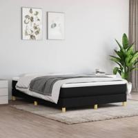 Boxspring met matras stof zwart 140x200 cm - thumbnail