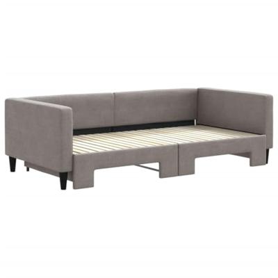 Slaapbank met onderschuifbed 100x200 cm stof taupe