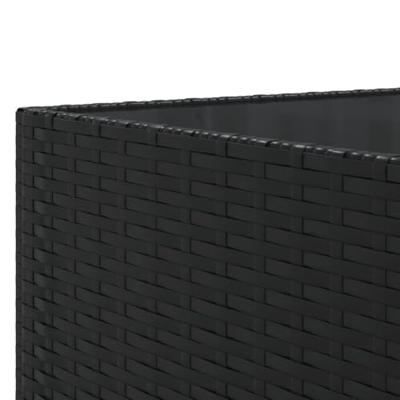 7-delige Loungeset met kussens poly rattan zwart