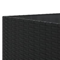 7-delige Loungeset met kussens poly rattan zwart - thumbnail