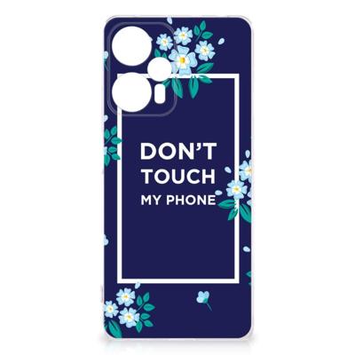 Xiaomi Poco F5 Silicone-hoesje Flowers Blue DTMP Xiaomi Poco F5 Silicone-hoesje Flowers Blue DTMP