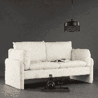 Nohr 2-zits Bank 'Reba' Teddy, kleur Wit - thumbnail