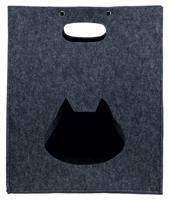 Trixie kattenmand huis isa houtlook lichtbruin / wit - thumbnail