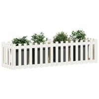 Plantenbak verhoogd hekontwerp 200x50x50 cm grenenhout wit - thumbnail