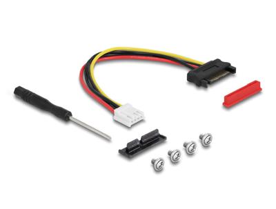 DeLOCK M.2 Key A+E to PCIe x1 NVMe Adapter angled with 20 cm cable controller
