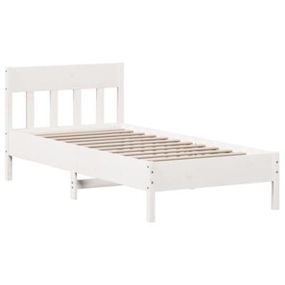 Bedframe zonder matras massief grenenhout wit 90x200 cm