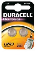 Duracell Knoopcelbatterij LR43 Alkaline 2 Stuks - thumbnail