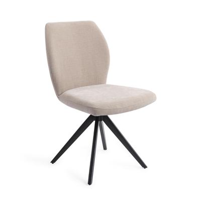 Jesper Home Draaibare Eetkamerstoel 'Ikata' Turn Black, kleur Sand Strand