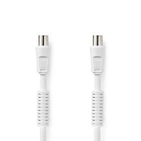 Coaxkabel | IEC (Coax) Male | IEC (Coax) Female | Vernikkeld | 120 dB | 75 Ohm | Viervoudig Afgeschermd | 3.00 m | Rond | PVC | Wit
