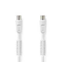 Coaxkabel | IEC (Coax) Male | IEC (Coax) Female | Vernikkeld | 120 dB | 75 Ohm | Viervoudig Afgeschermd | 3.00 m | Rond | PVC | Wit - thumbnail