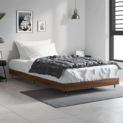 Bedframe zonder matras bewerkt hout bruin eikenkleur 90x200 cm