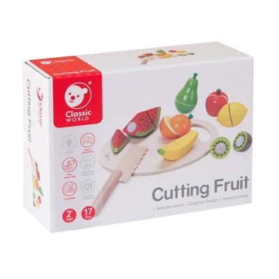 Classic World world houten snijfruit met snijplank, 17dlg.
