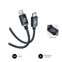 SUBBLIM USB-C naar USB-C kabel, 60 W, 2 m, gevlochten nylon, zwart, PD-snel opladen, overdracht 480 Mbit/s - thumbnail