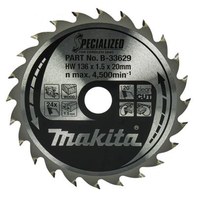 Makita Cirkelzaagblad voor Hout | Specialized | Ø 136mm Asgat 20mm 24T - B-33629