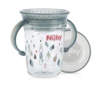 Nuby Wonder cup met handvatten in Tritan 240ml grijs 6m+ - thumbnail