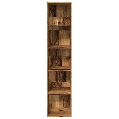 Boekenkast 40x30x189 cm bewerkt hout oud houtkleurig