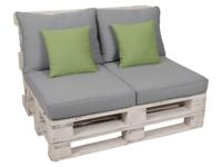GO-DE Textil Palletkussenset (Grijs/groen) - thumbnail