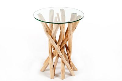 Design Bijzettafel DRIFTWOOD 40cm Teak Ronde salontafel - 19807-1